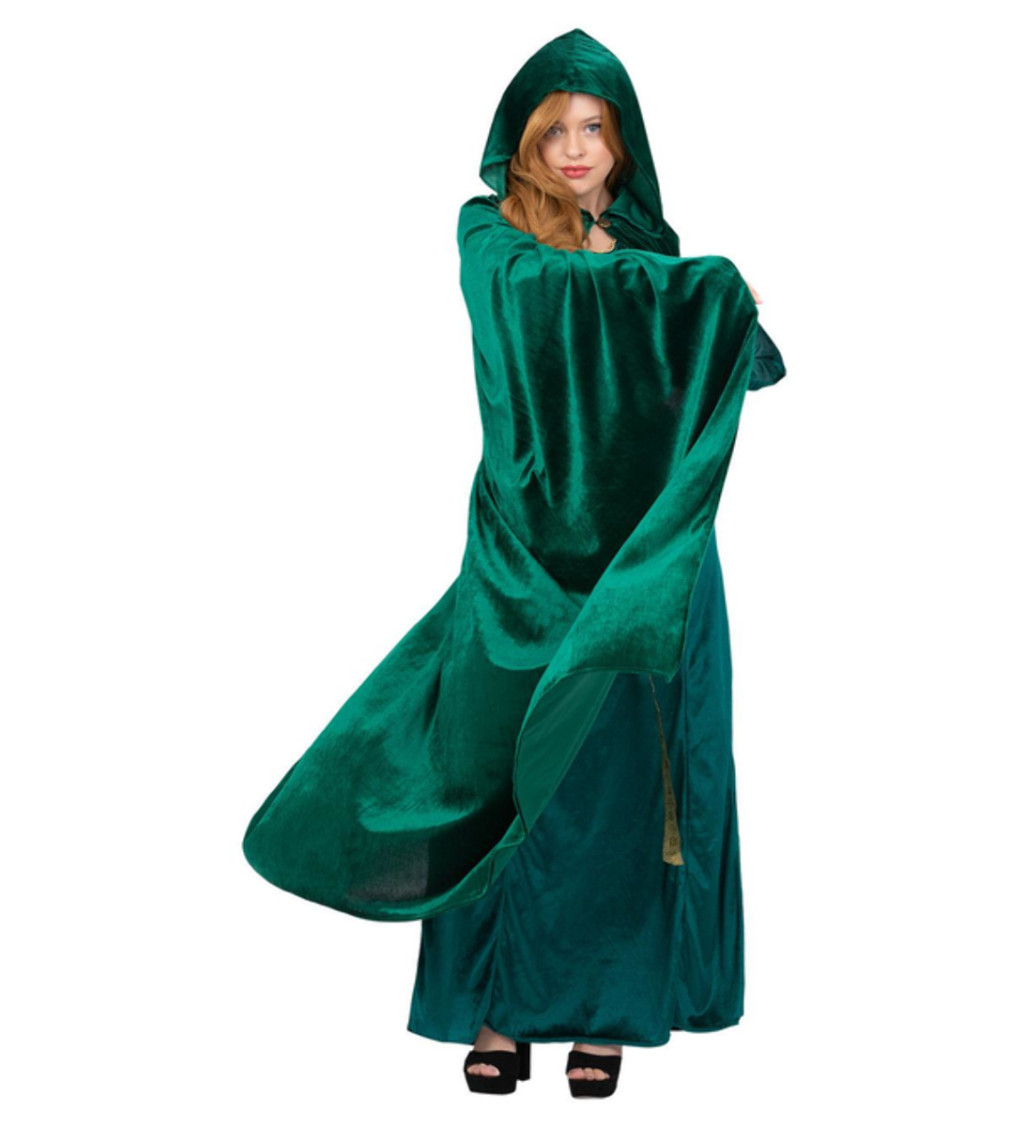 Luxusní plášť, smaragdově zelený, pro dospělé
