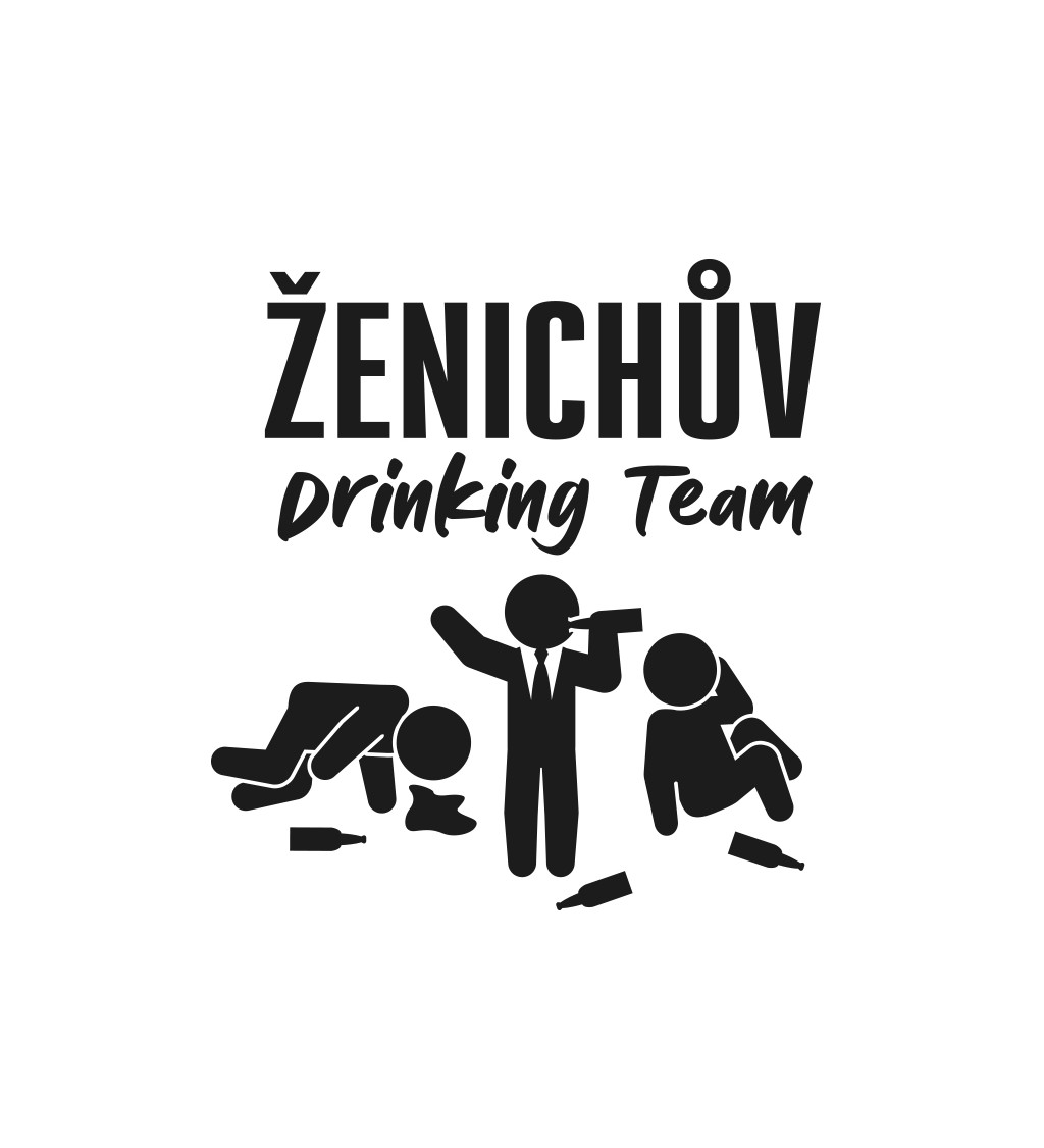 Pánské tričko, bílé - Ženichův drinking team