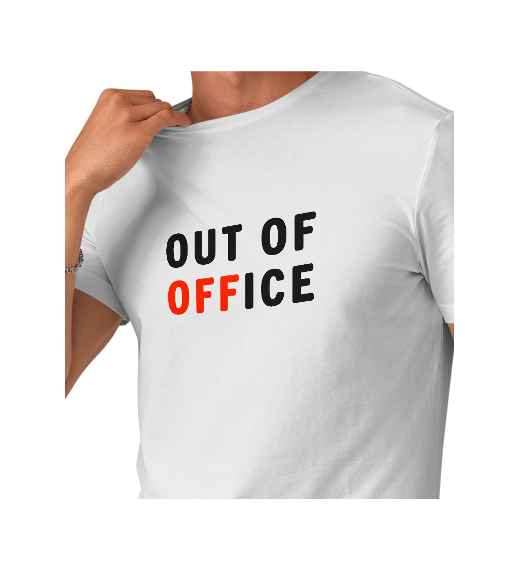 Pánské triko bílé - Out of office