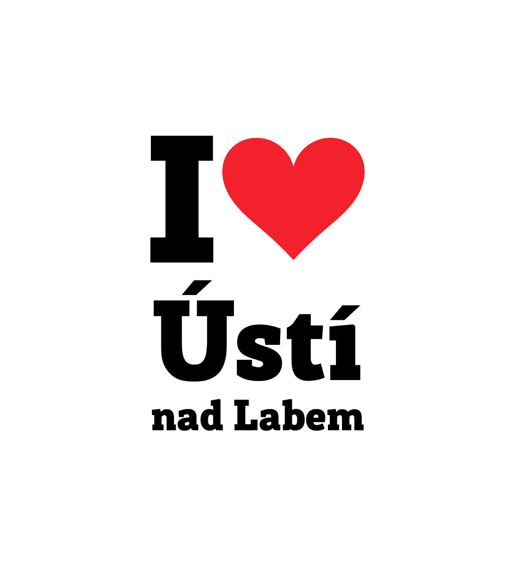 Nažehlovací nápis - I love Ústí nad Labem