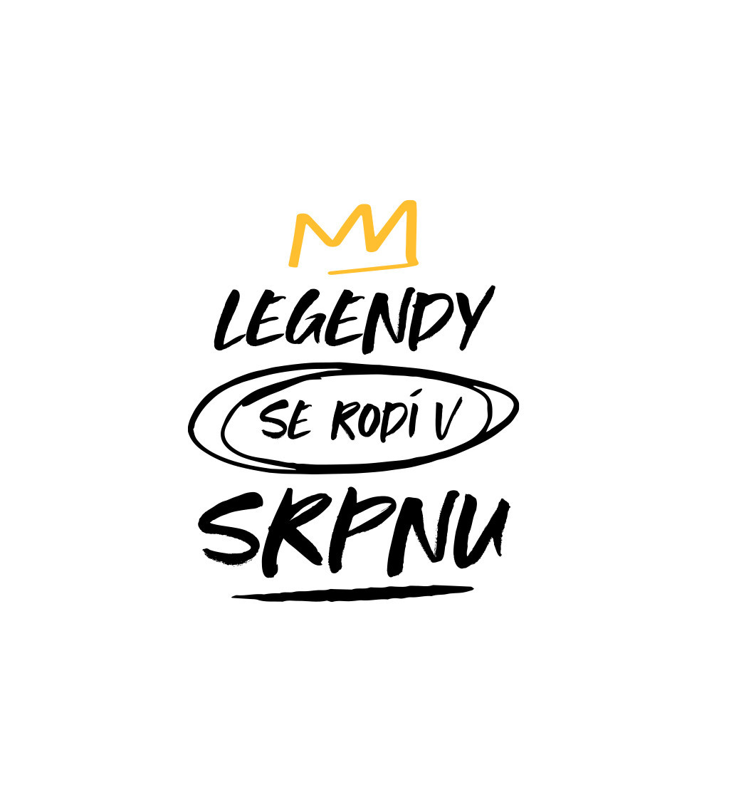 Nažehlovací nápis - Legendy se rodí v srpnu