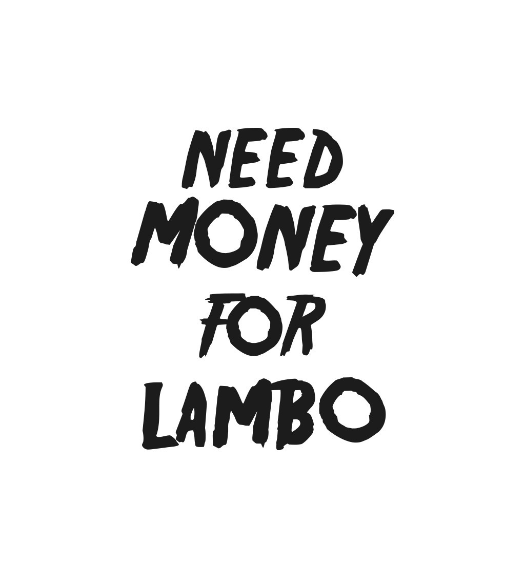 Nažehlovací nápis -Need money for lambo