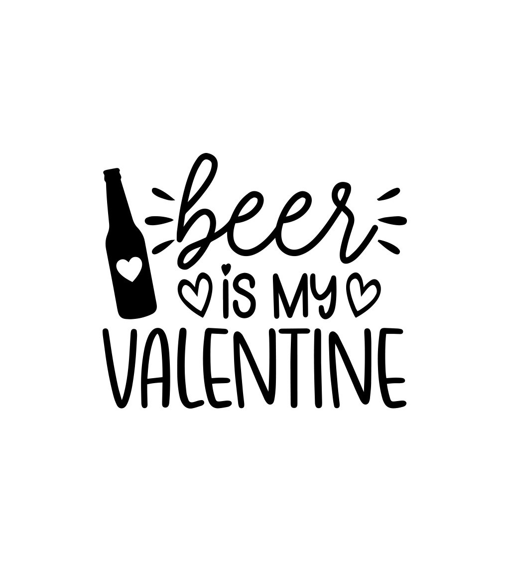 Nažehlovací nápis - Beer is my valentine