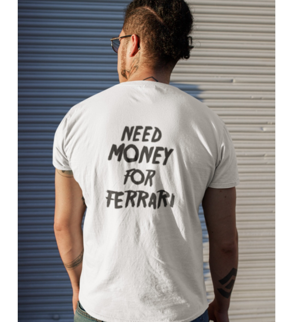 Nažehlovací nápis - Need money for Ferrari