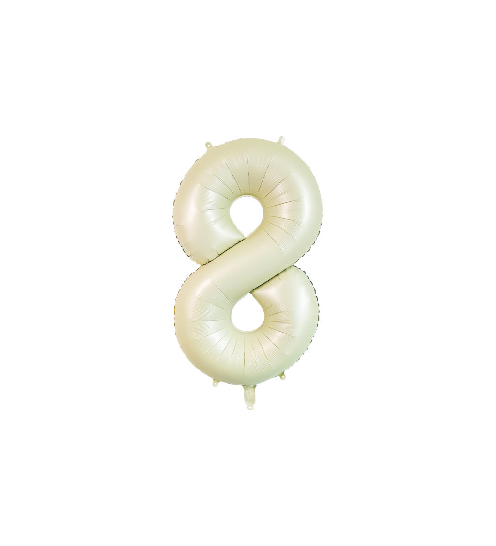 Fóliový balónek číslo 8 krémový 80 cm