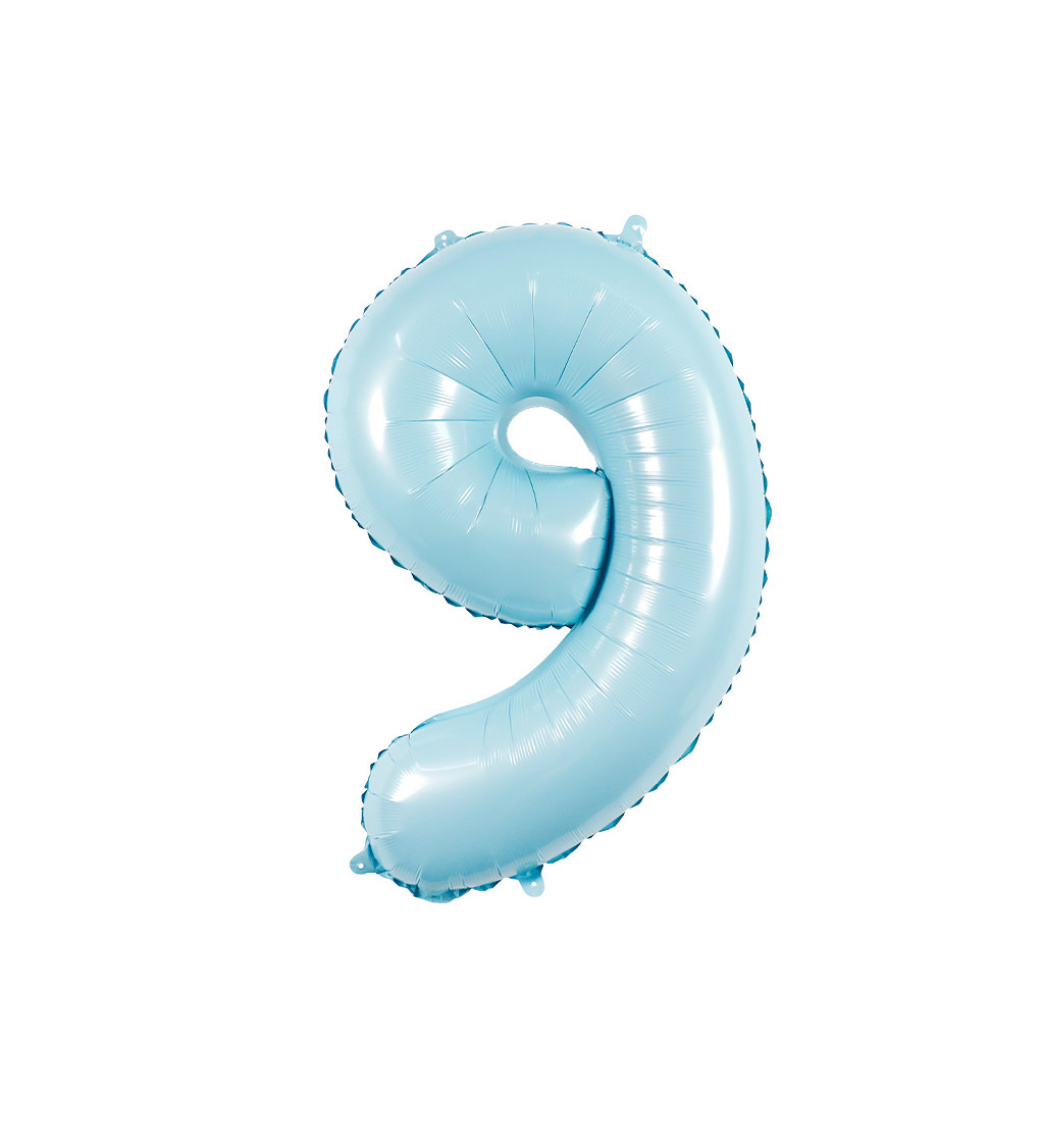 Fóliový balónek číslo 9 světle modré 80 cm