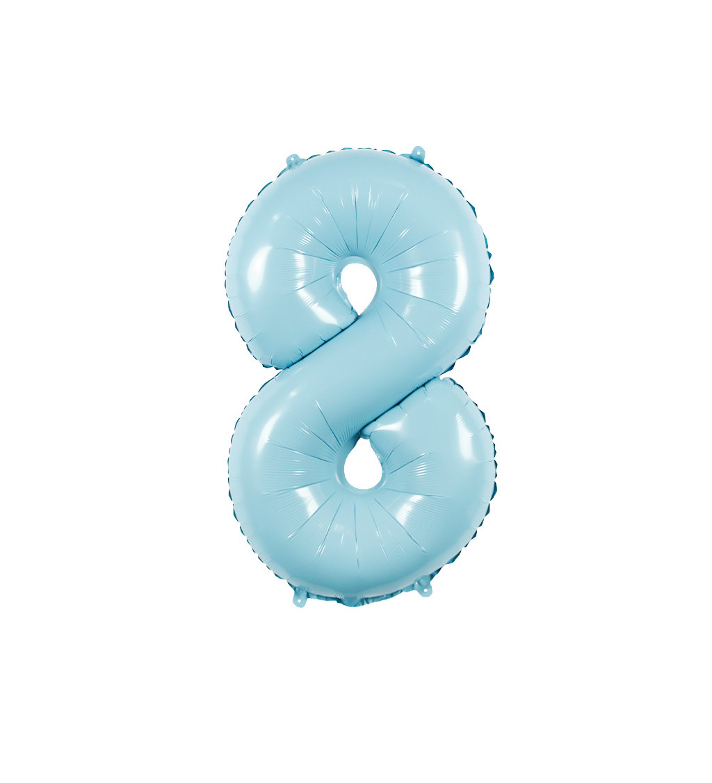 Fóliový balónek číslo 8 světle modré 80 cm