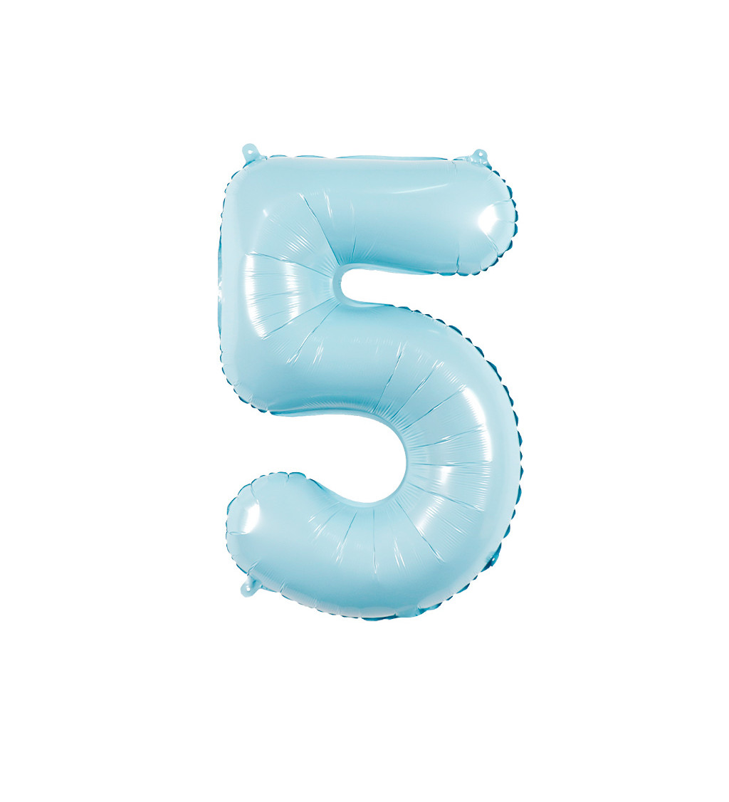 Fóliový balónek číslo 5 světle modré 80 cm