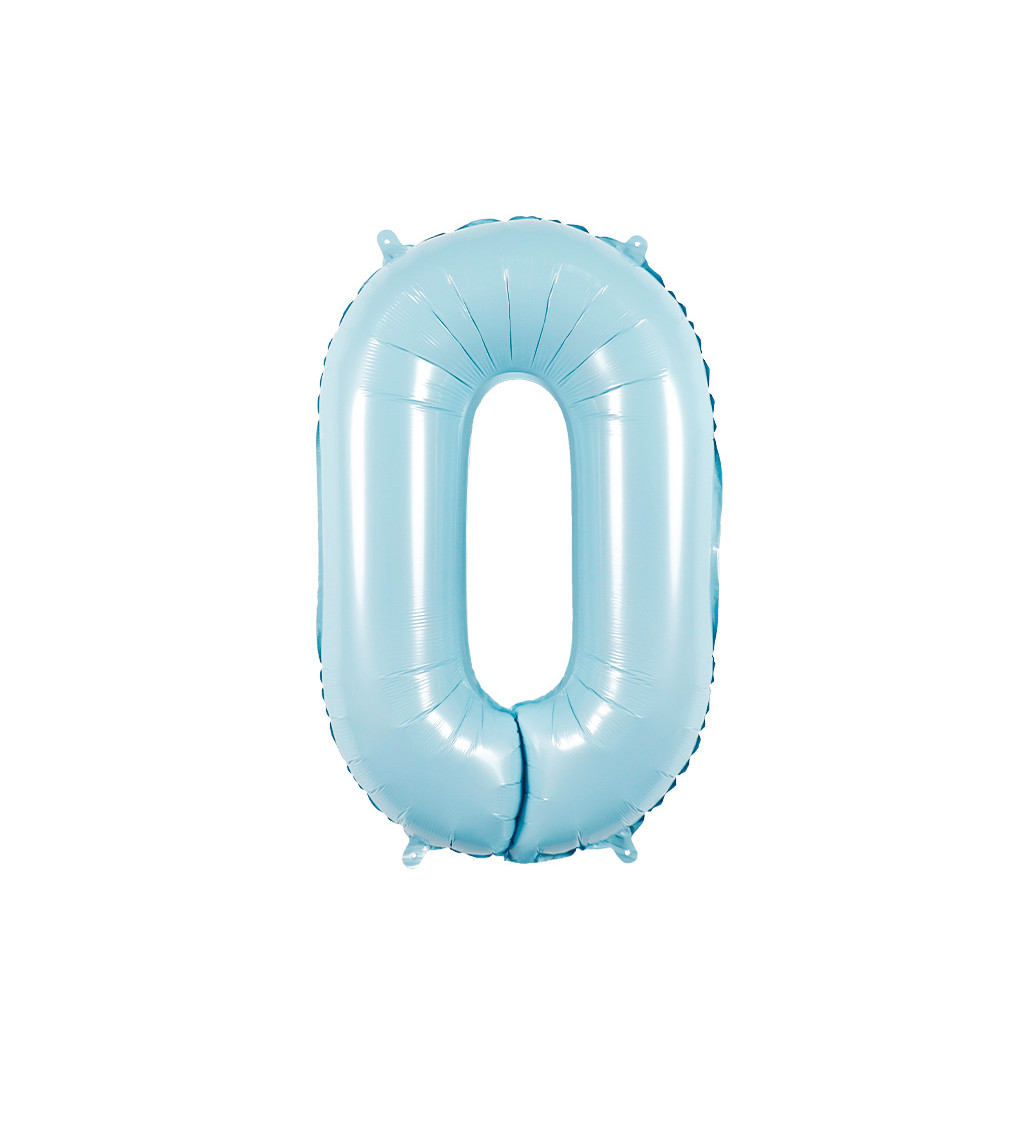 Fóliový balónek číslo 0 světle modré 80 cm