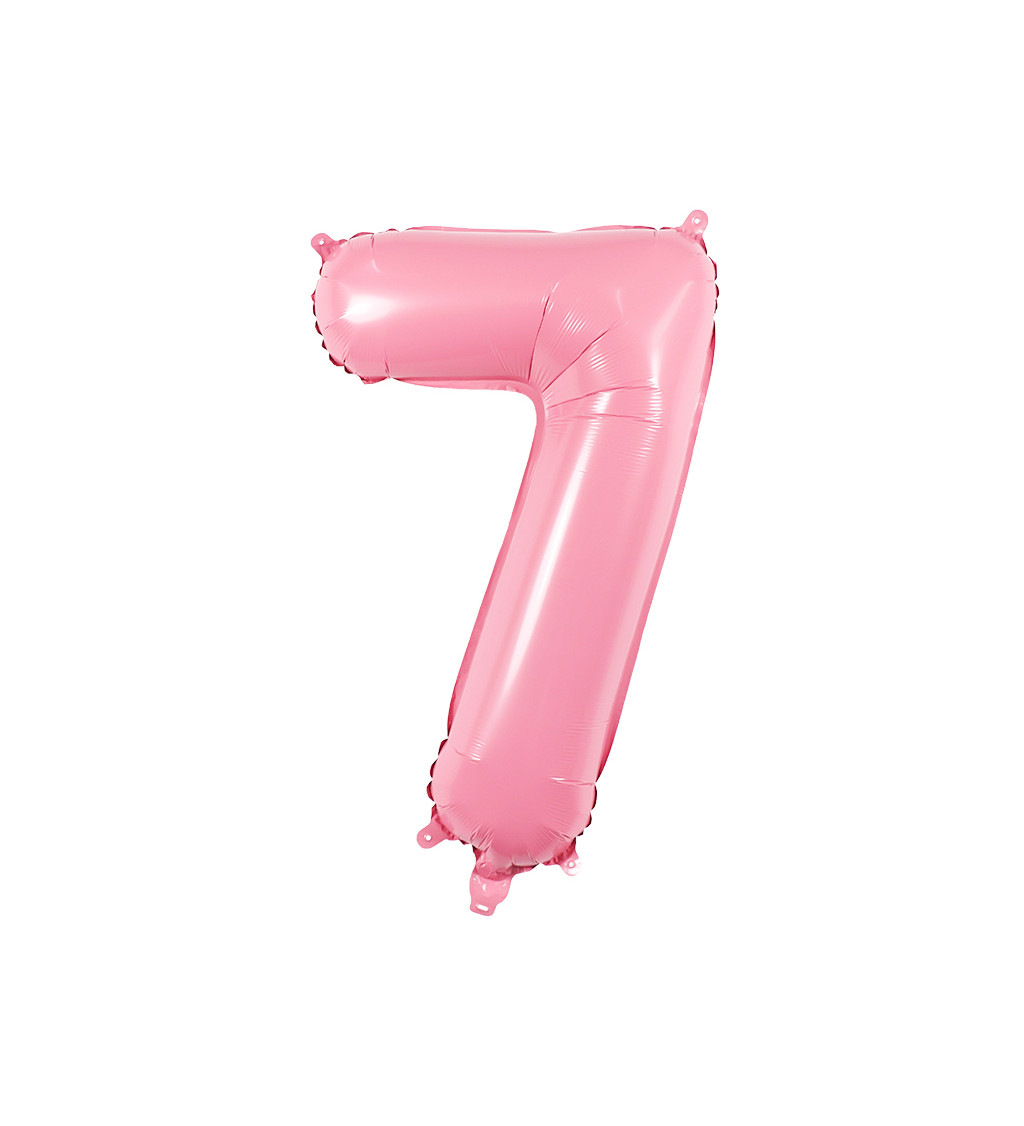 Fóliový balónek číslo 7 světle růžové 80 cm