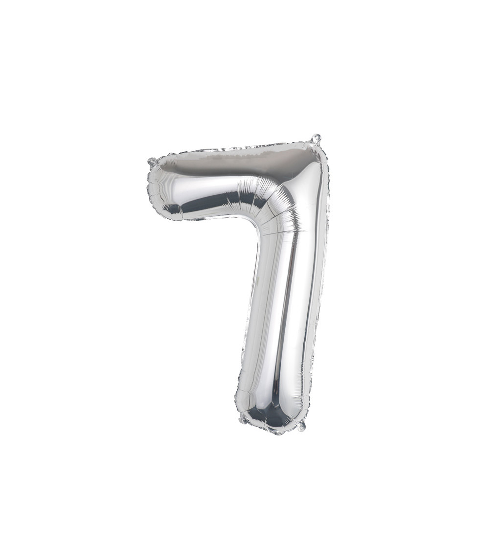Fóliový balónek číslo 7 stříbrné 80 cm