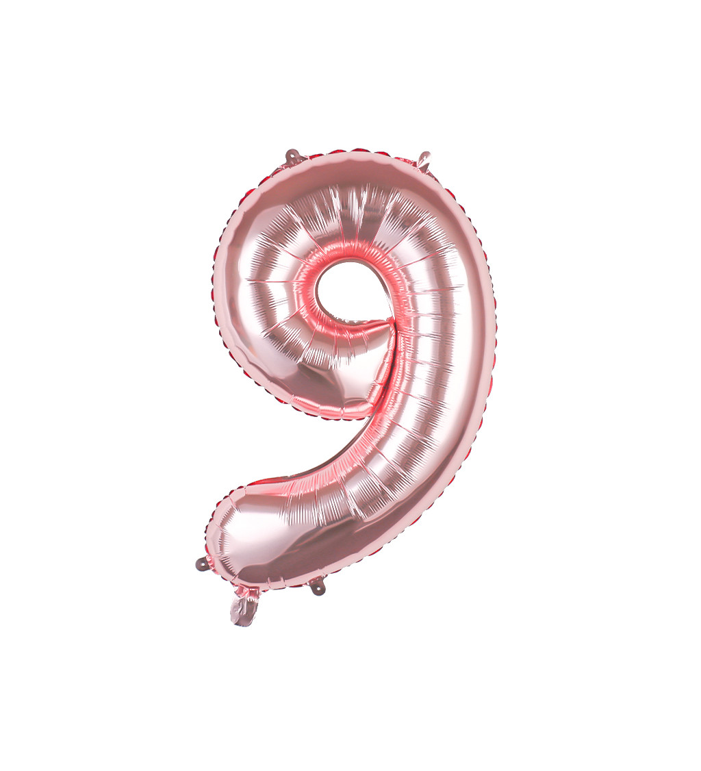 Fóliový balónek číslo 9 rosegold 80 cm