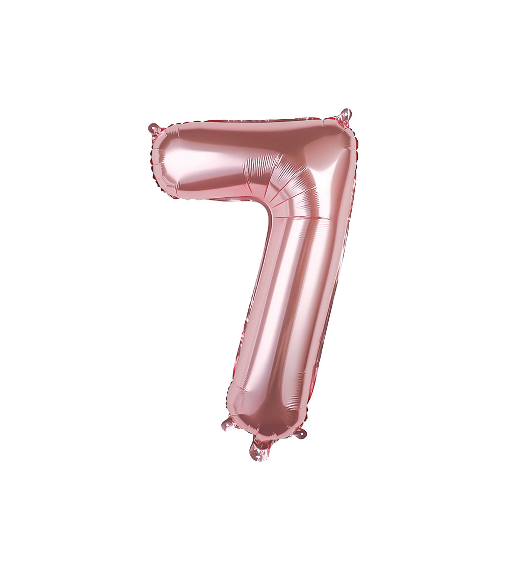 Fóliový balónek číslo 7 rosegold 80 cm