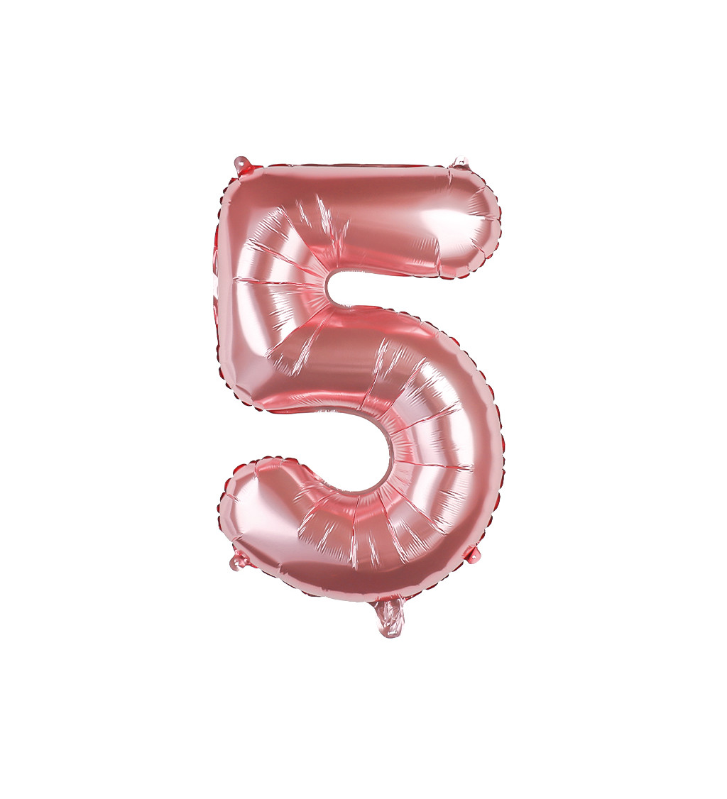 Fóliový balónek číslo 5 rosegold 80 cm