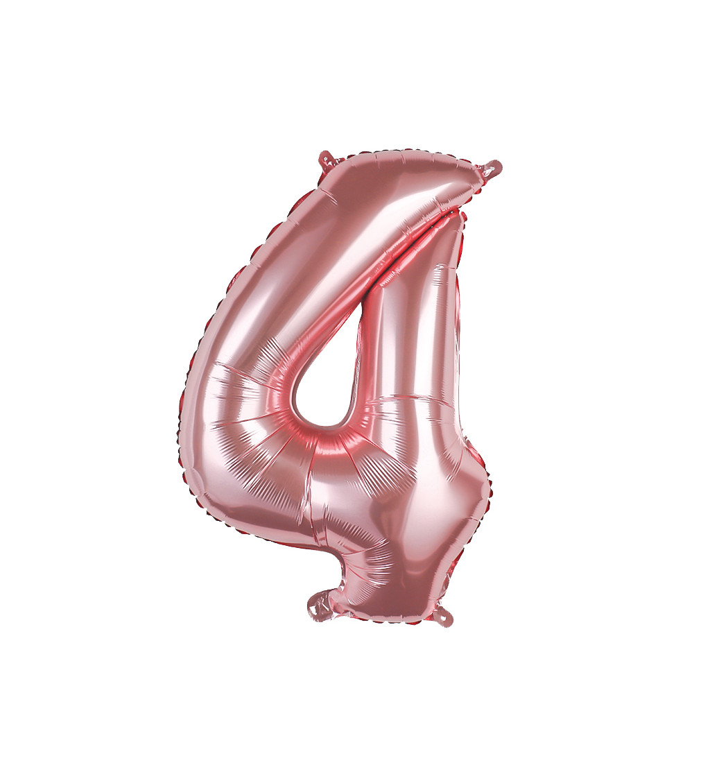 Fóliový balónek číslo 4 rosegold 80 cm