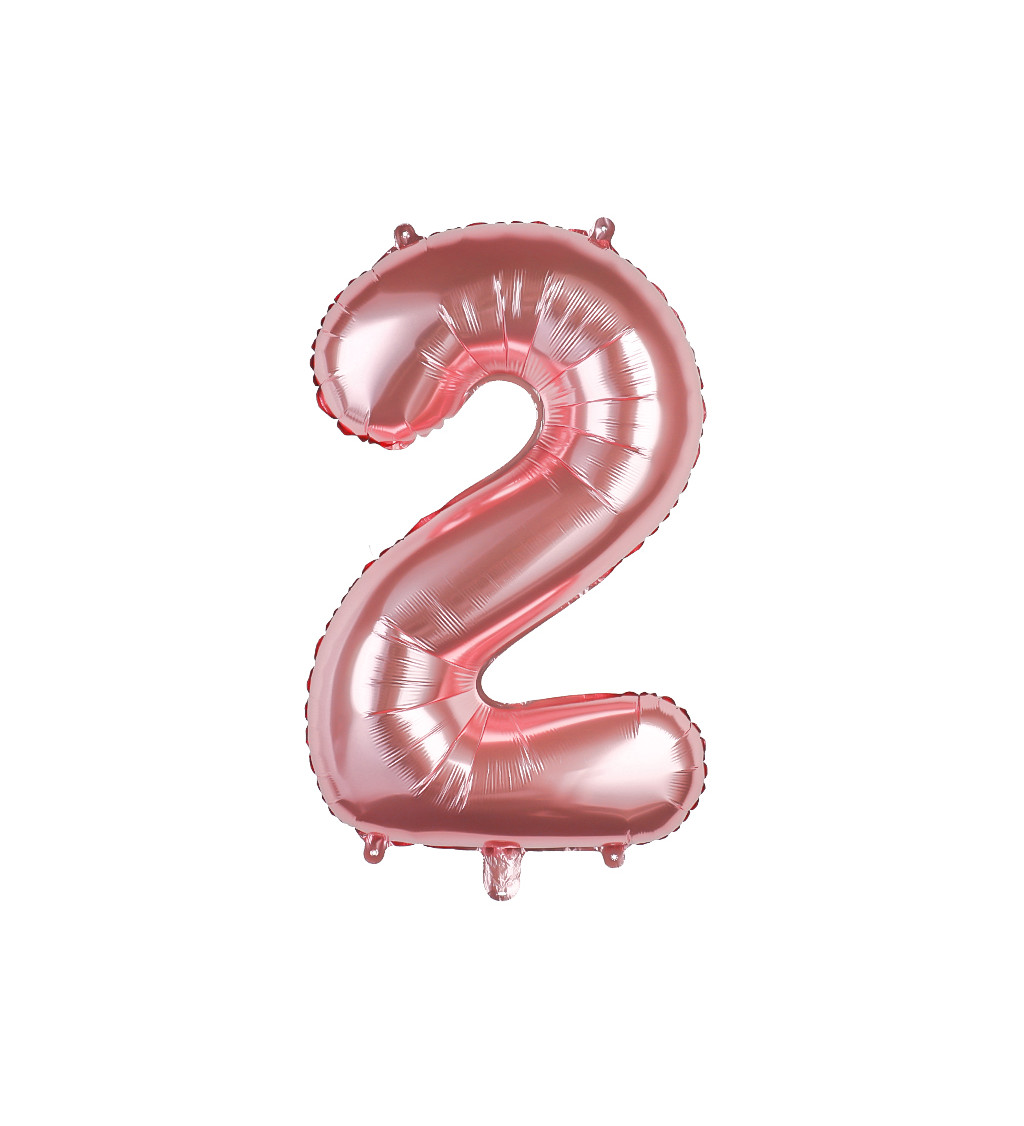Fóliový balónek číslo 2 rosegold 80 cm
