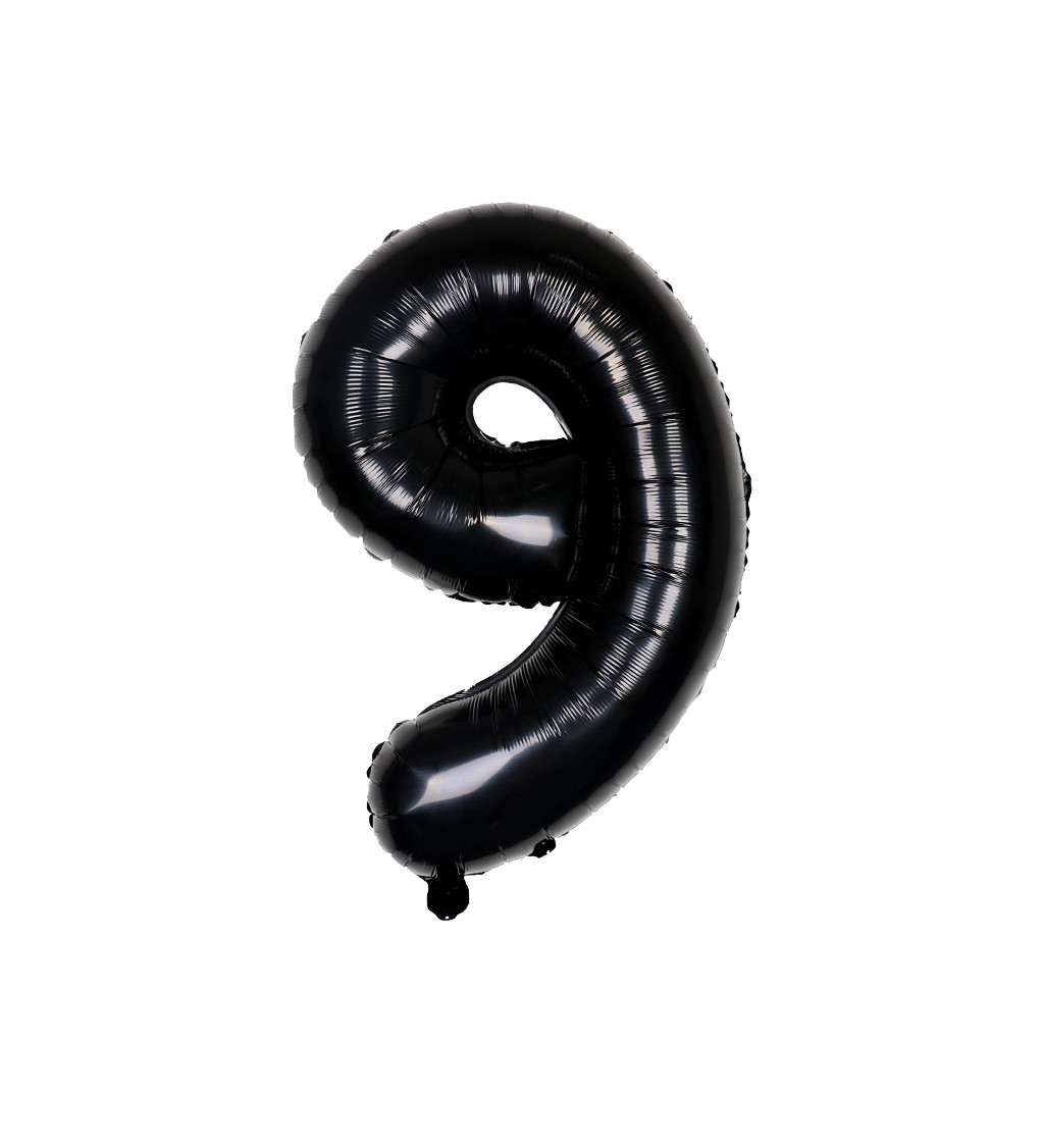 Fóliový balónek číslo 9 černé 80 cm