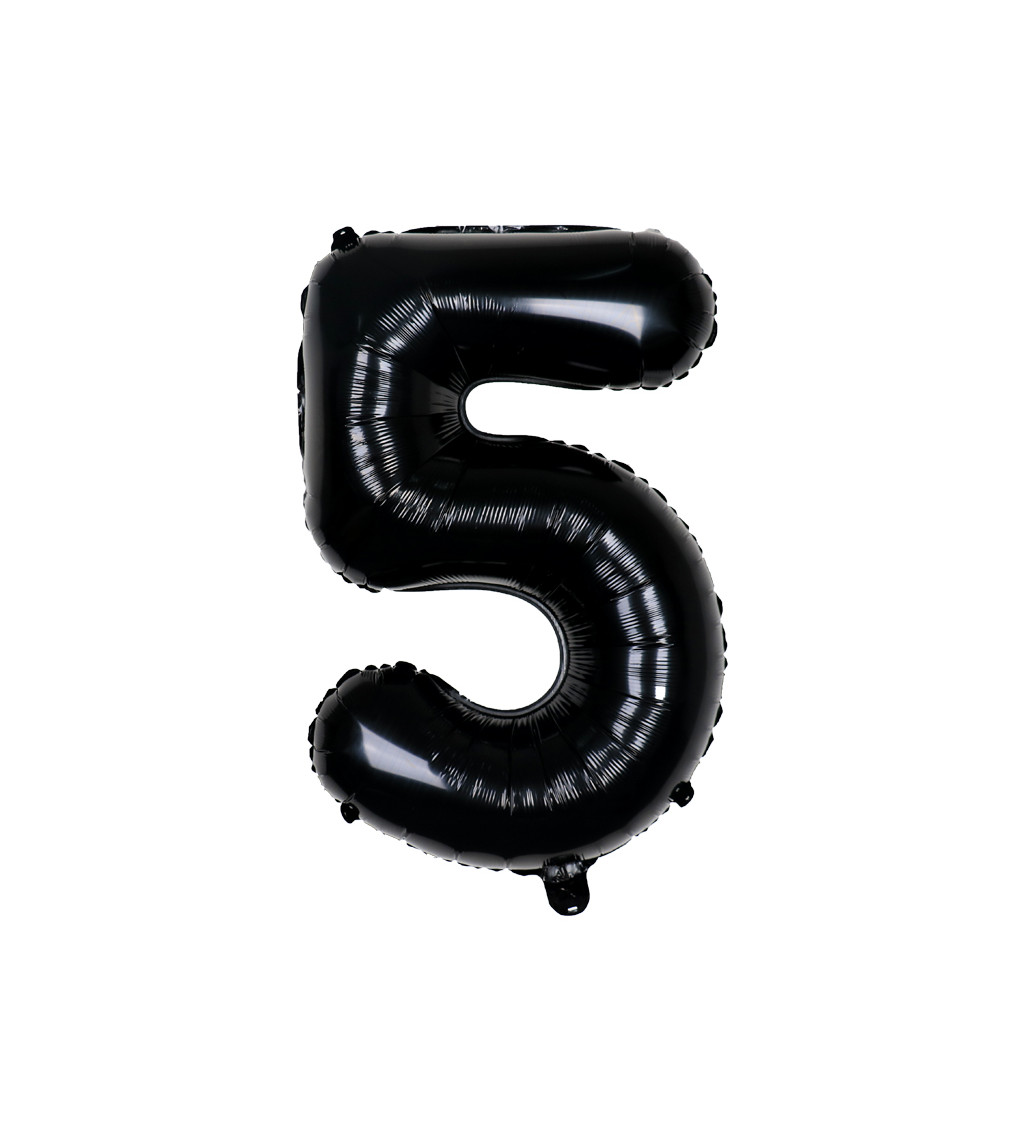 Fóliový balónek číslo 5 černé 80 cm