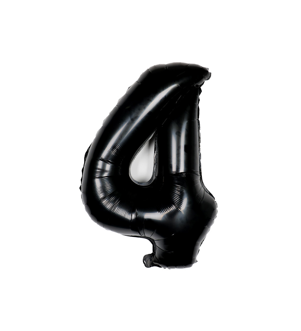 Fóliový balónek číslo 4 černé 80 cm