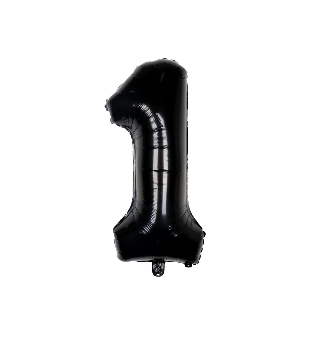 Fóliový balónek číslo 1 černé 80 cm