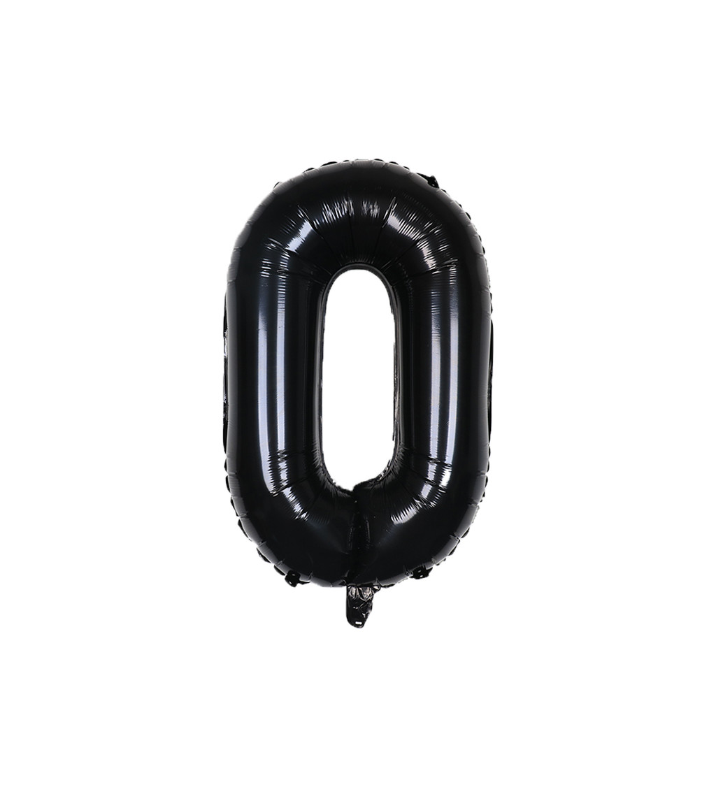 Fóliový balónek číslo 0 černé 80 cm