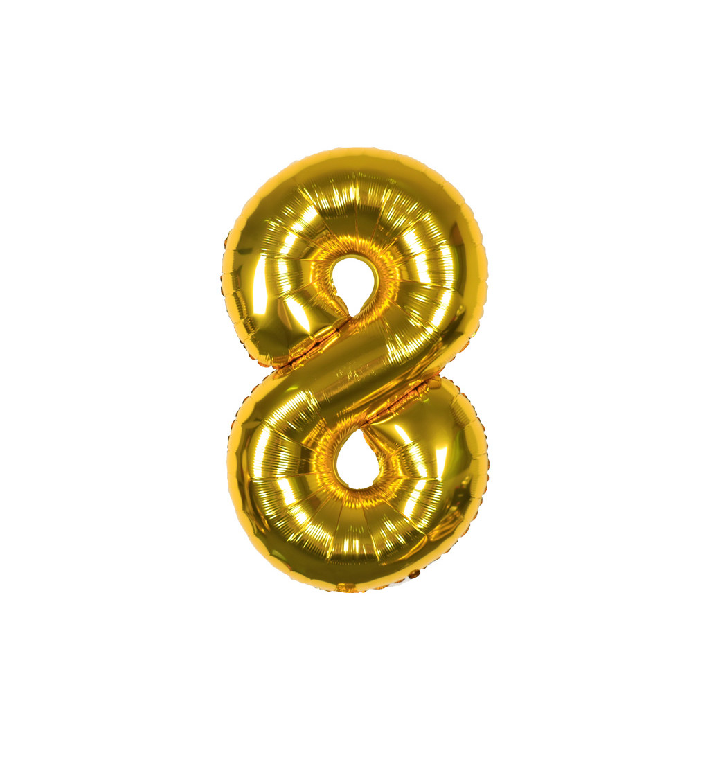 Fóliový balónek číslo 8 zlaté 80 cm