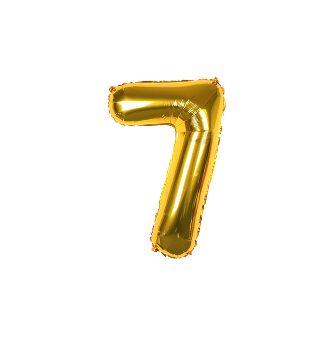 Fóliový balónek číslo 7 zlaté 80 cm