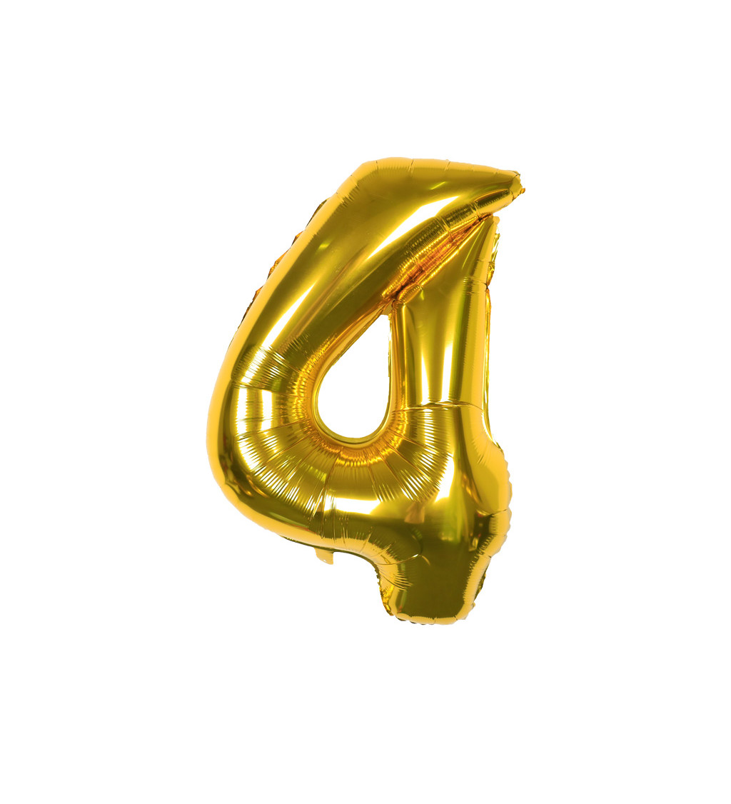 Fóliový balónek číslo 4 zlaté 80 cm