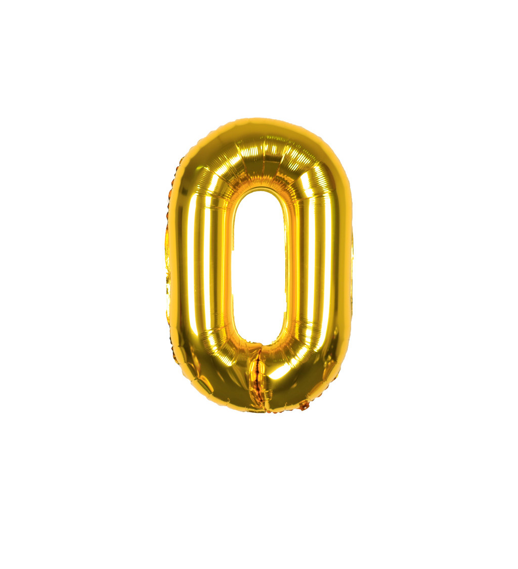 Fóliový balónek číslo 0 zlaté 80 cm