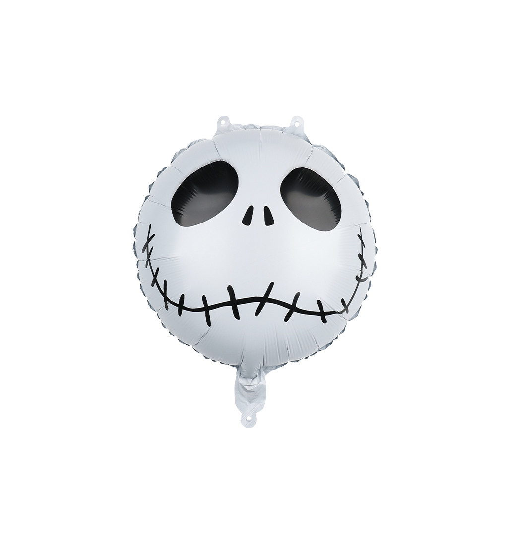 Fóliový balónek lebka bílá 45 cm