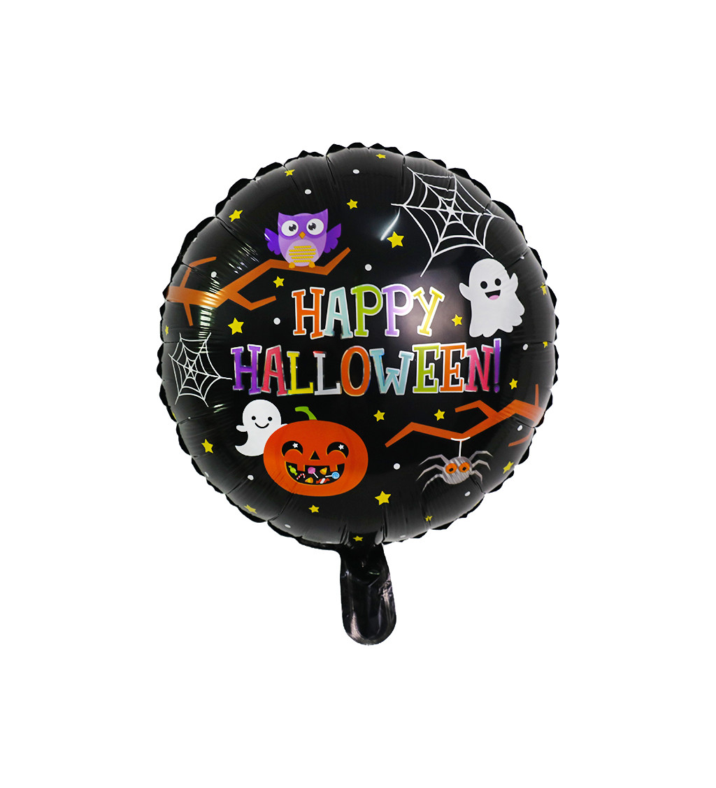 Fóliový balónek Happy Halloween barevný 45 cm