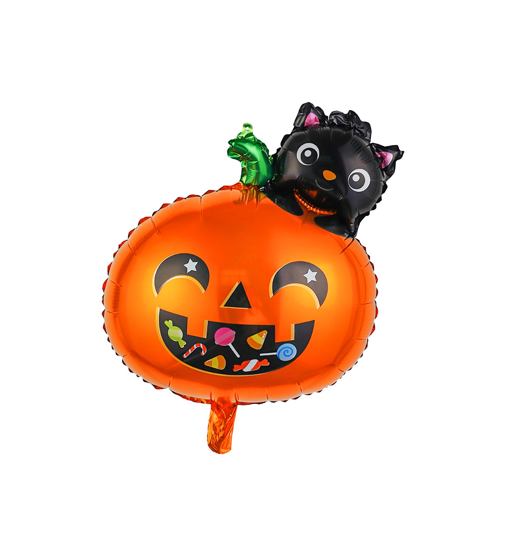 Fóliový balónek Smějící se dýně oranžová