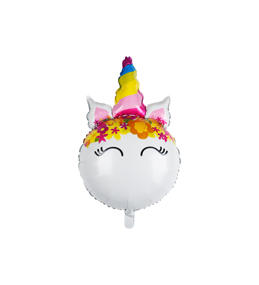 Fóliový balónek Jednorožec hlava bílá