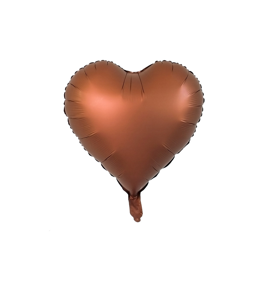 Fóliový balónek Srdce coffee 45 cm