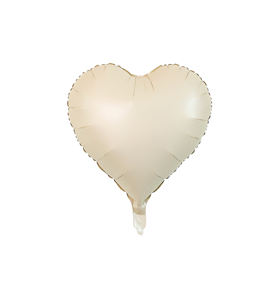Fóliový balónek Srdce béžové 45 cm