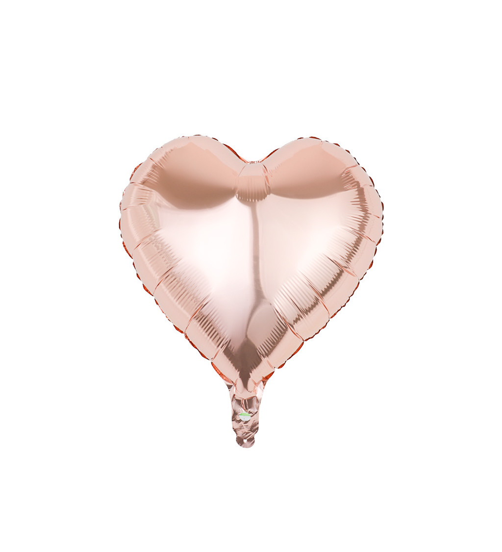 Fóliový balónek Srdce rosegold 45 cm