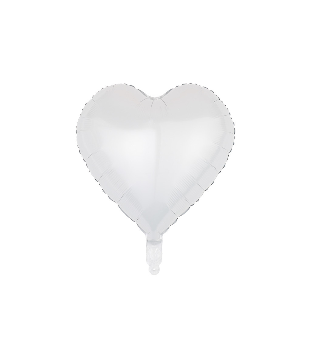 Fóliový balónek srdce bílé 45 cm