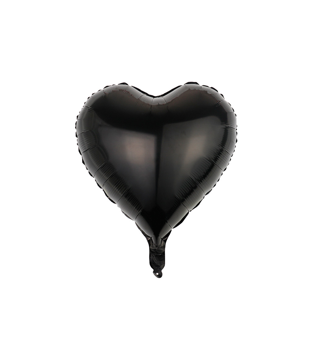 Fóliový balónek srdce černé 45 cm