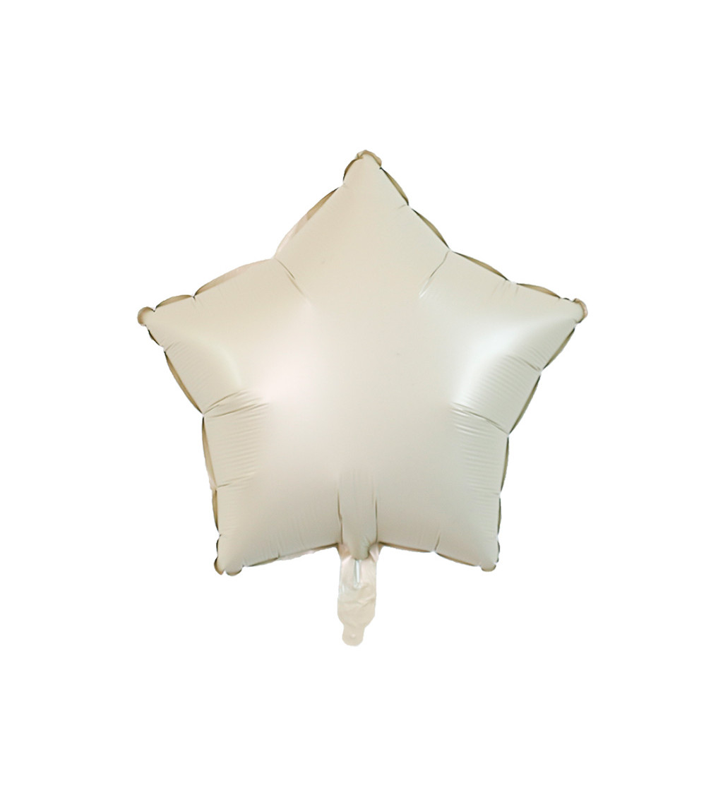 Fóliový balónek hvězda béžová 45 cm