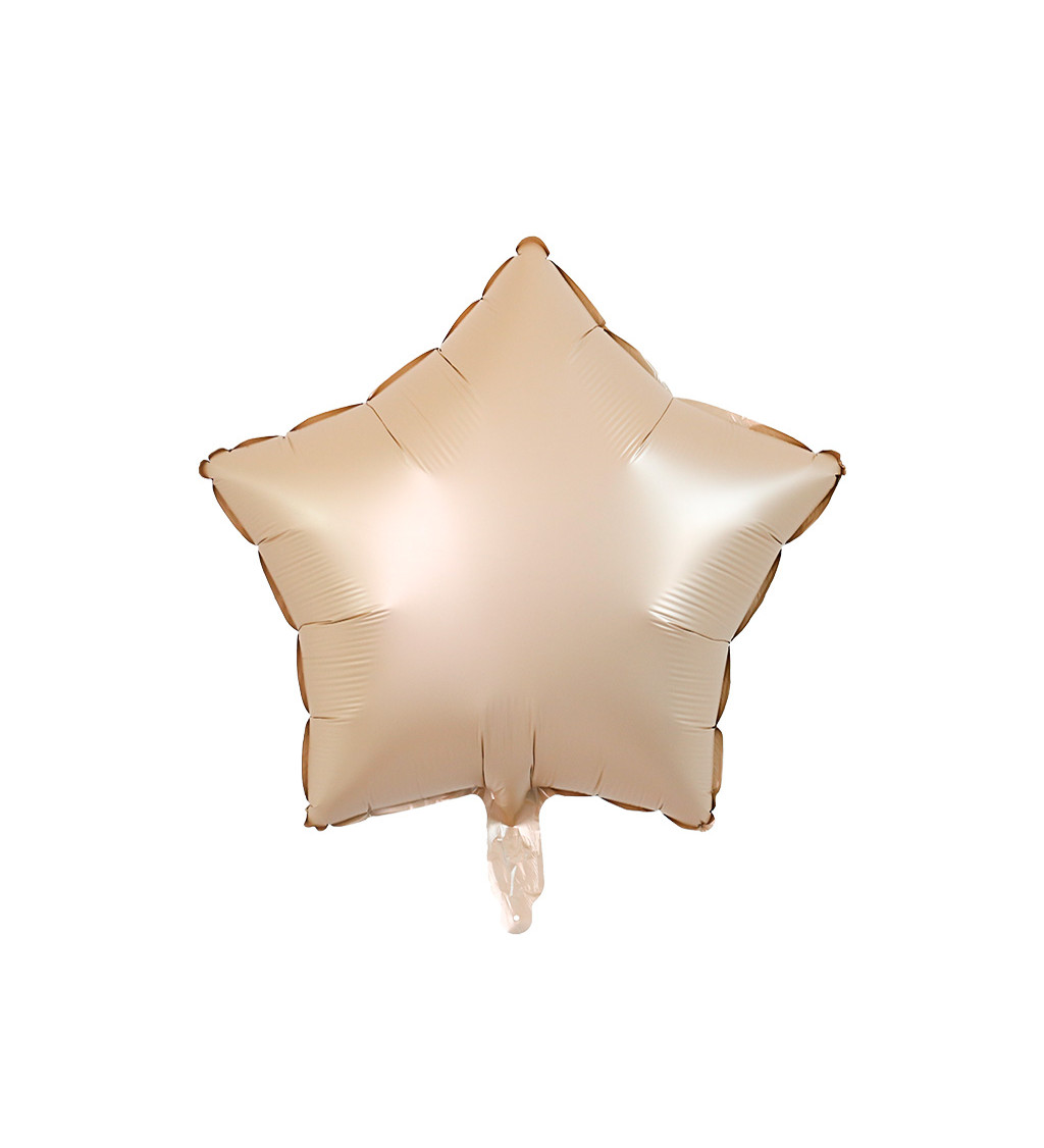 Fóliový balónek hvězda krémová 45 cm