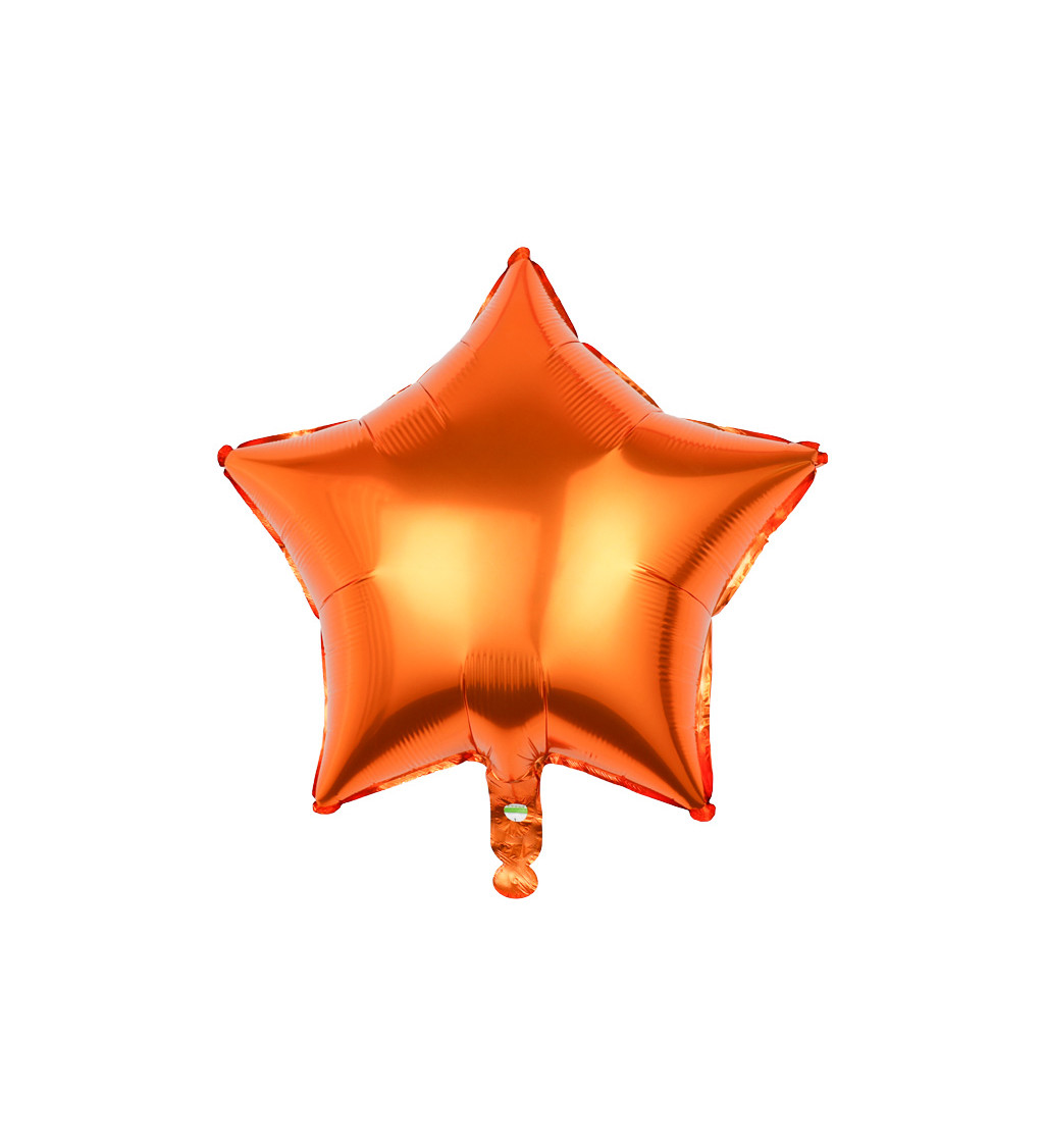 Fóliový balónek hvězda oranžová 45 cm