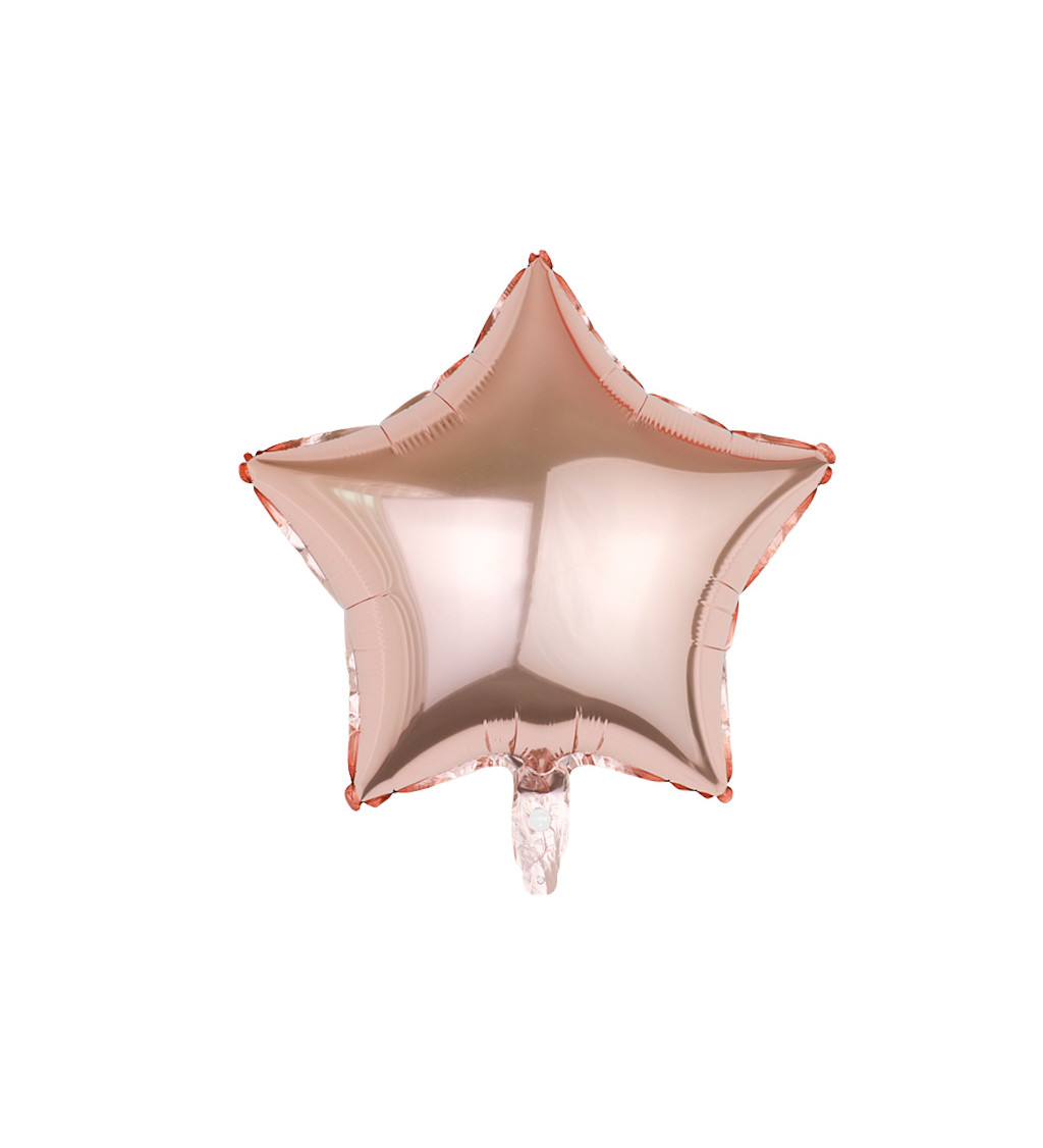 Fóliový balónek hvězda rosegold 45 cm