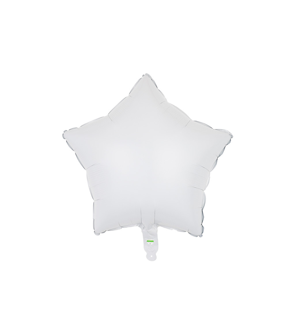 Fóliový balónek hvězda bílá 45 cm
