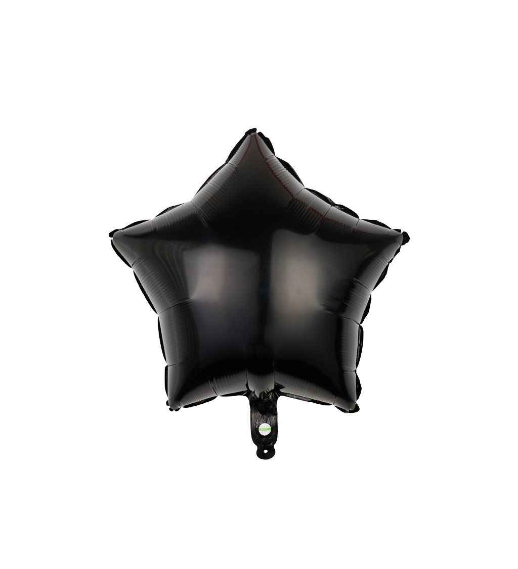 Fóliový balónek hvězda černá 45 cm