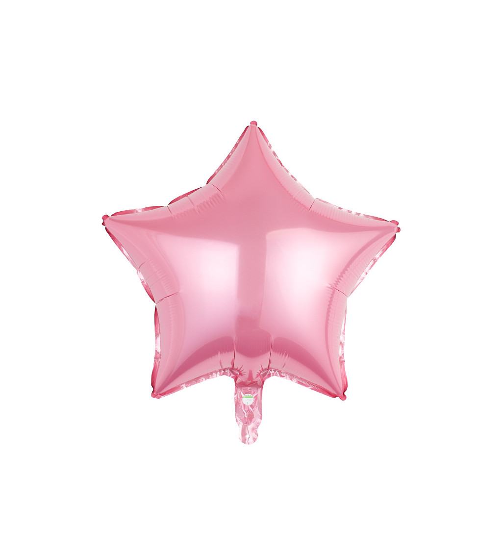 Fóliový balónek hvězda světle růžová 45 cm