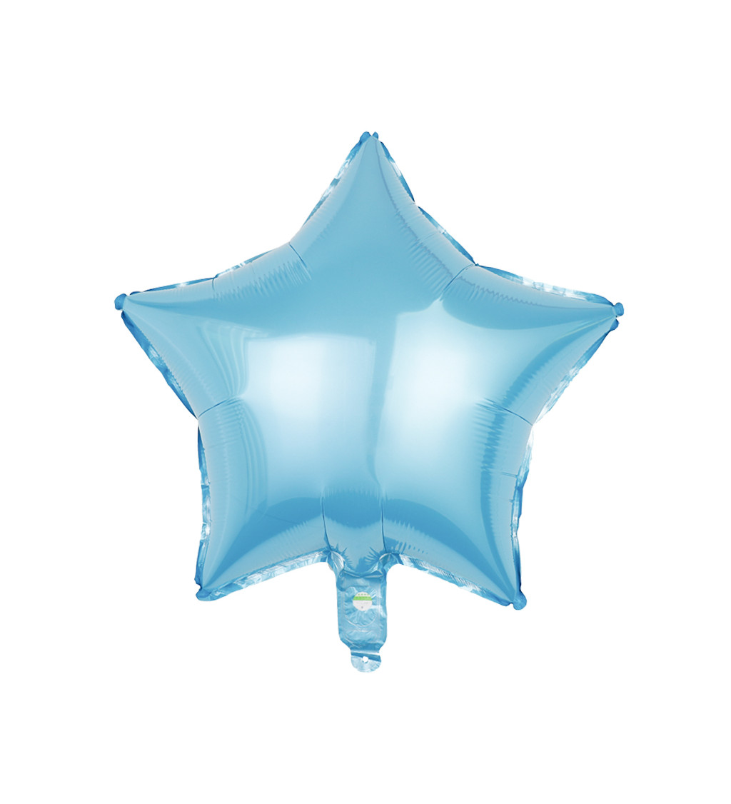 Fóliový balónek hvězda světle modrá 45 cm