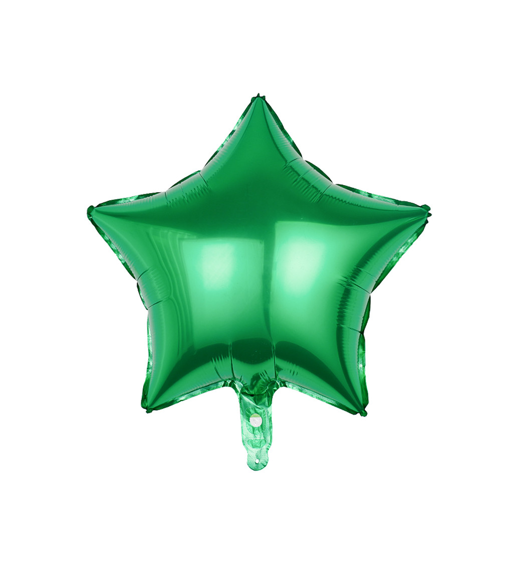 Fóliový balónek hvězda zelená 45 cm