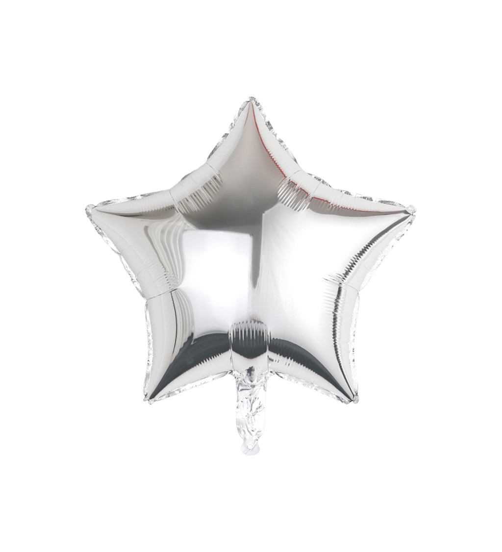 Fóliový balónek hvězda stříbrná 45 cm