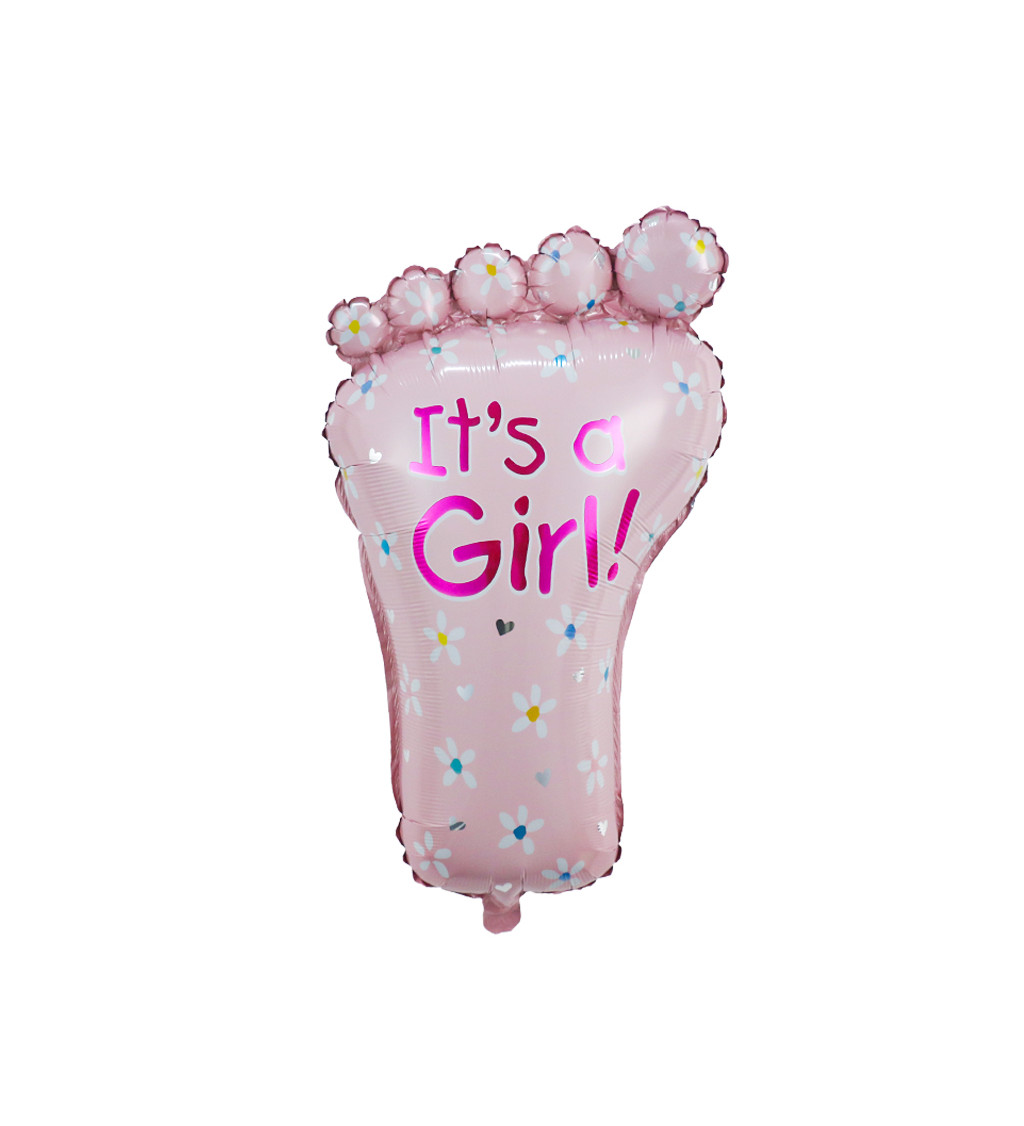 Fóliový balónek Noha holčička růžová