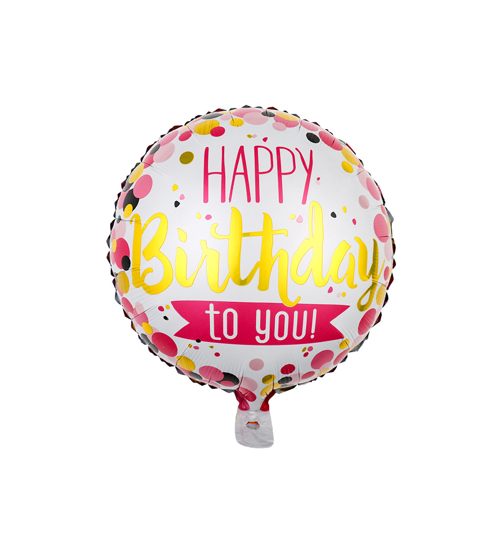 Fóliový balónek Happy birthday to you barevný 45 cm